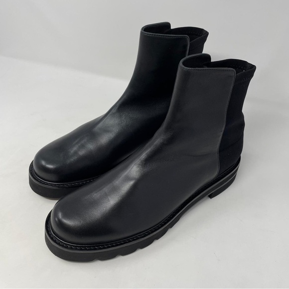 Stuart Weitzman 5050 Lift Black Leather Booties - new - Picture 9 of 12